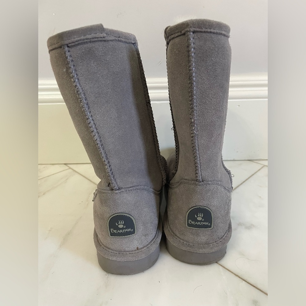 BearPaw, women’s size 10 gray sheepskin suede leather fleece line comfort boots - Picture 9 of 15